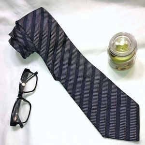 Giorgio Armani blue striped 100% silk tie